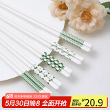 拜杰陶瓷筷子家用耐高温不变形不发霉易清洗一人一双专用筷子 5双