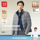 红豆羽绒服男短款轻商务立领85%鸭绒轻盈防风防钻绒保暖外套 S2素彩灰 XL 【180/100B】