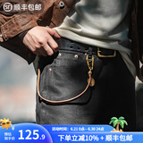 马登工装美式复古黑色中腰牛仔裤水洗显瘦硬汉直筒丹宁长裤子男春 黑色 （避免与浅色衣物混洗） 31