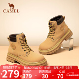 骆驼（CAMEL）【远行】女鞋工装靴英伦短靴大黄靴马丁靴女 L23W076044 土黄 35