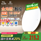 FSL佛山照明卧室LED吸顶灯无蓝光护眼高显97全光谱智能蝉翼36W包安装