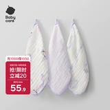 babycare婴儿口水巾洗脸毛巾纯棉口水巾纱布方巾企鹅乐团-30*30（3条装）