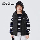 雪中飞kids儿童羽绒马甲新款男童女童中大童轻薄背心秋冬款坎肩 黑色6998 110