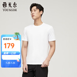 雅戈尔（YOUNGOR）短袖T恤男圆领水柔棉升级版丝柔棉透气舒适精致工艺T恤100%棉面料 VSPC533094BYA白色 2XL