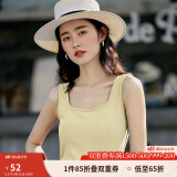 茵曼（INMAN）吊带纯欲T恤上衣2025夏季多色无袖显瘦简约休闲百搭圆领女士上衣 杏色 S