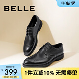 百丽布洛克正装皮鞋男鞋增高大码德比鞋商务皮鞋10822CM8 黑色-布洛克款 42 (260mm)