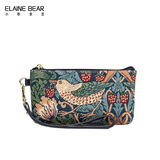 小熊依恋手机包零钱包女新款大气妈妈花鸟刺绣女士手拿包圣诞礼物