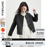 尚都比拉短款小个子毛呢大衣女冬季呢子羊毛双面呢外套高级感 深花灰 S 