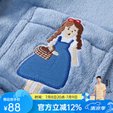 芬腾 珊瑚绒睡衣女冬季加厚法兰绒开衫加绒休闲秋冬款家居服套装 灰兰 M