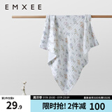 嫚熙（EMXEE）婴儿浴巾儿童宝宝纱布浴巾新生儿斗篷浴袍洗澡包巾 绮幻花信【110×110cm】