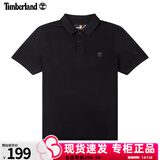 Timberland添柏岚POLO衫男夏季户外旅行运动休闲短袖宽松商务透气翻领T恤 A24H2X65/黑色 L 180建议140-160斤