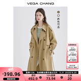 VEGA CHANG风衣女中长款2025春秋季新款韩版收腰经典时尚外套ins潮 鹭茶色 XS