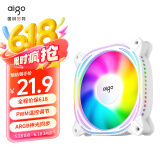 爱国者（aigo） 极光Z12白色正叶 ARGB 5v3针主板同步  电脑机箱风扇12CM/PWM温控调节/降噪防震脚垫