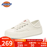 Dickies女士帆布鞋潮流休闲鞋子布鞋低帮百搭女士平底鞋 米色 37 