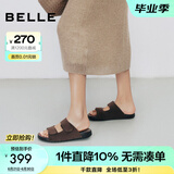 百丽（Belle）周雨彤杨迪同款吐司拖1代升级版女外穿勃肯鞋凉拖鞋A8R1DBT5 啡色-拖鞋(女款) 1代升级版 37
