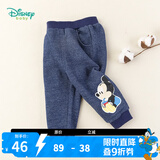 迪士尼宝宝（Disney Baby）迪士尼童装男童米奇休闲裤仿牛仔加绒长裤 深蓝 5岁/身高120cm