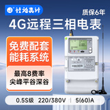社为表计 4G无线三相四线多功能智能电表 三相互感式电表380V 配抄表系统 【4G】380V*5(60)A 0.5s级