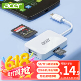 宏碁（acer）Type-C扩展坞高速SD/TF读卡 单反相机存储卡行车记录仪无人机电脑手机内存卡读卡器多功能合一