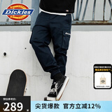dickies休闲裤 男女同款新复古回潮印花多口袋束口工装裤百搭8 深海军蓝 28