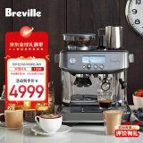 铂富（Breville）BES878 半自动意式咖啡机 家用 咖啡粉制作 多功能咖啡机 松露黑 Black Truffle
