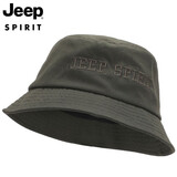 吉普（JEEP）帽子男士时尚百搭潮流渔夫帽可折叠男女情侣款钓鱼帽运动骑行遮阳帽户外休闲太阳帽A0243 军绿色