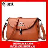 晶轼包包女包2025新款软皮单肩包女士休闲百搭中老年妈妈包斜挎包小包 棕色