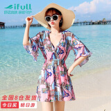 宜肤比基尼泳衣女三件套韩国温泉分体平角保守遮肚性感显瘦游泳装