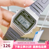 卡西欧手表 数显小方块 潮流电子表 时尚运动防水学生表考试表520礼物 F-91WM-7A 博主推荐