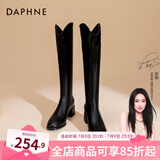 达芙妮（DAPHNE）靴子女长筒靴女2022秋冬新品经典骑士靴女加绒高筒靴女靴 黑色【加绒】 37