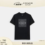 蔻驰（COACH）奥莱男士男装经典标志SQUARE T恤春夏款短袖 黑色 XL