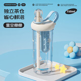 炊大皇水杯女吸管tritan大容量女生摇摇杯夏季杯子750ml（星空椰椰）