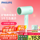 飞利浦（PHILIPS）电吹风机 3系炫色筒 锌离子防晒护色 5000万负离子 烫染修复  橄榄绿 【国家补贴】