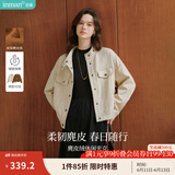 茵曼（INMAN）春季外套女装2025新款复古麂皮绒休闲高级宽松长袖小个子夹克上衣 咖啡色 L