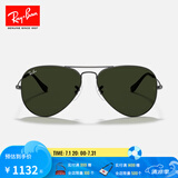 雷朋（RayBan）经典飞行员系列太阳镜开车骑行墨镜男女款户外防晒眼镜0RB3025 W0879 枪色镜框绿色镜片 尺寸58