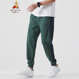 稻草人运动裤男春秋款弹力宽松大码休闲裤小脚卫裤男跑步裤子 绿色(常规款)WK016-212 L (建议130-145斤)