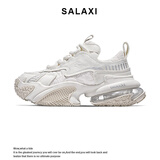 莎莱茜（SALAXI）2025秋冬新品昆仑山脉拼色老爹鞋男女款情侣厚底休闲鞋增高气垫鞋 白色 41 男款