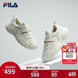 FILA【男女同款】斐乐官方跑步鞋复古老爹鞋火星鞋潮流时尚老爹鞋 女-微白/雨雾灰-WA 36.5