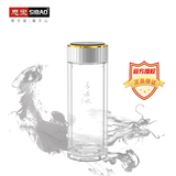 思宝玻璃杯善若水双层泡茶杯子水晶保温水杯男女士高硼硅过滤办公茶杯 1号-280ml【精致小巧】