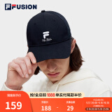 FILA FUSION斐乐潮牌棒球帽中性休闲鸭舌帽网球运动遮阳帽 深黑-BK XS