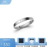 丹尼尔惠灵顿（DanielWellington）dw戒指男女 经典素圈情侣对戒 表白生日礼物送女友男生礼物送男友 58号DW00400032 银色