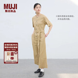 无印良品（MUJI）女式  麻混 弹力 连体裤 裤子女款 连体衣 女装 汉麻 BC2J9C4S 米色 XL (165/92A)
