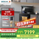 森歌（SENG） 集成灶 T3BZ集成蒸箱一体厨房侧吸抽油烟机灶具燃气灶套装 钢化玻璃台面 延迟发货