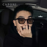 CAPONI尼龙偏光GM墨镜男女太阳眼镜防紫外线开车大脸眼睛明星配近视度数 C款-0度-茶色片（偏光版更高清）