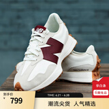 NEW BALANCE NB327官方休闲鞋女鞋夏季复古增高鞋潮流百搭低帮轻便软底运动鞋 灰色/米白/酒红 WS327KA 38 (脚长24.5cm)