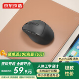京东京造M3 Lift 无线蓝牙双模鼠标人体工学 中小手2.4G轻音办公mac苹果电脑笔记本台式机 非对称造型 墨影