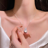 KSLS925银在逃公主玉髓项链女玛瑙锁骨链玉石吊坠生日礼物送女友妈妈 在逃公主玉髓银项链 情人节礼物/玫瑰礼盒/配首饰证书