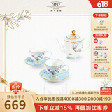 玛戈隆特【父亲节礼物】玉兰花开骨瓷茶具整套下午茶杯点心盘茶壶组合 2人份下午茶具 6头 6件