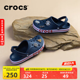 crocs卡骆驰洞洞鞋贝雅卡骆班轻便耐磨一脚蹬休闲鞋|205089 深蓝/辣椒红-4CC 43 (270mm)