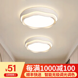 梵季法式奶油风走廊过道灯衣帽间高级感入户玄关灯阳台中山灯具吸顶灯 奶油款直径23CM+三色变光
