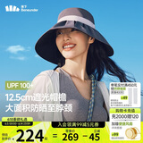 蕉下（beneunder）遮阳帽防晒帽女贝壳渔夫帽黑胶防紫外线太阳帽大帽檐BM507灰